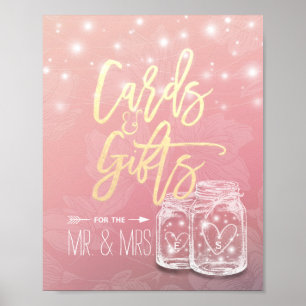 Wedding Sign Cards Gifts Mason Jars String Lights