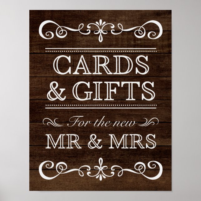 Wedding Sign – Cards & Gifts Rustic Wedding Sign (Front)