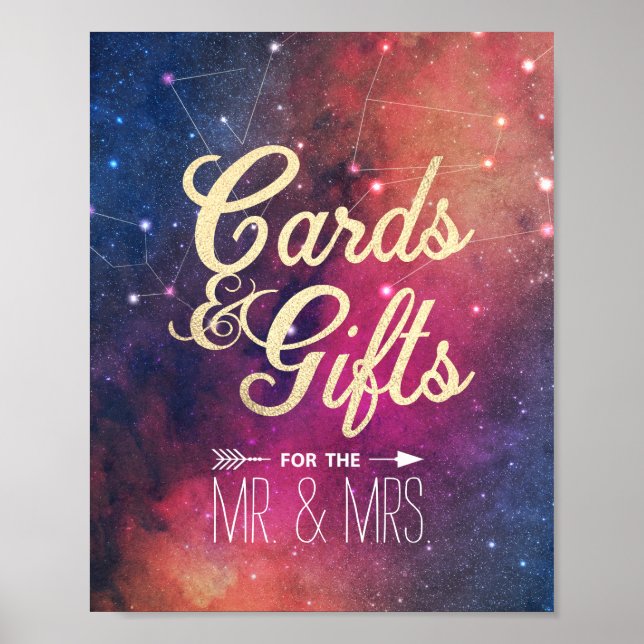 Wedding Sign Cards Gifts Star Galaxy Constellation (Front)