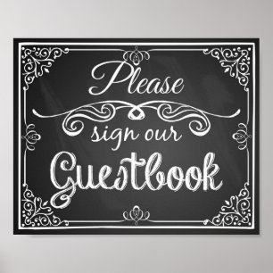 Wedding sign chalkboard "Guest book"