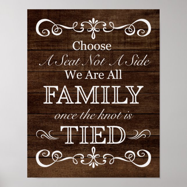 Wedding Sign – Choose A Seat Rustic Wedding Sign (Front)