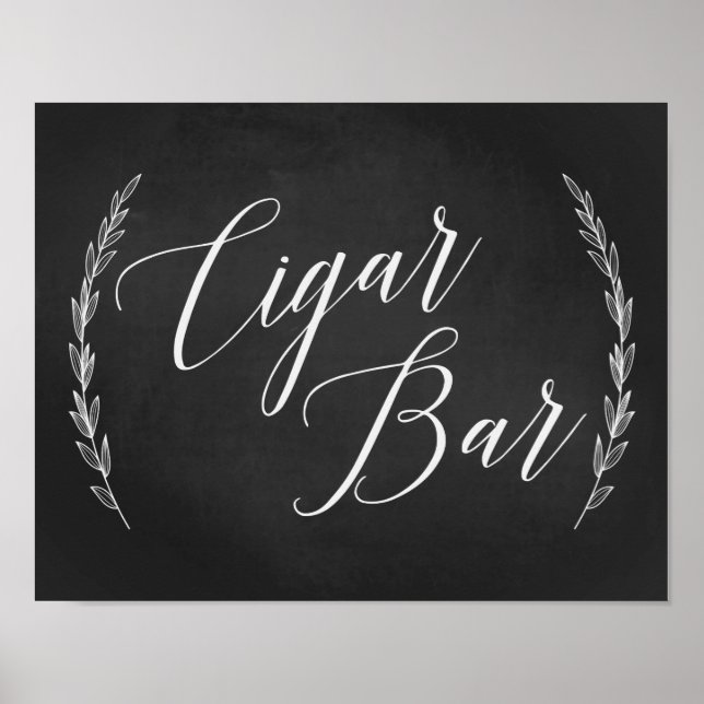 Wedding Sign – Cigar Bar Wedding Chalkboard Sign (Front)