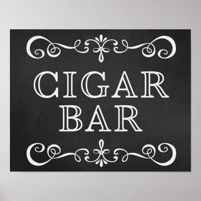 Wedding Sign – Cigar Bar Wedding Chalkboard Sign (Front)