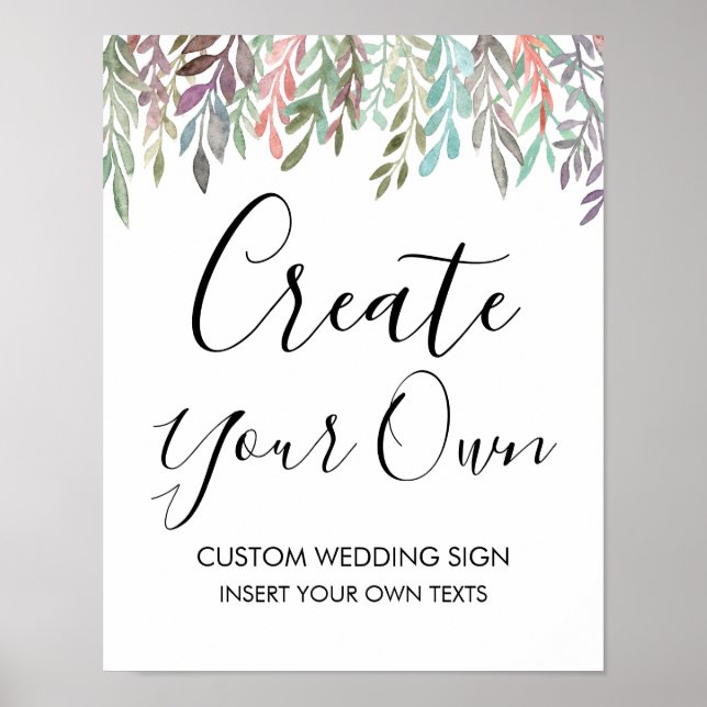 Wedding Sign – Create Your Own Greenery Sign (Front)