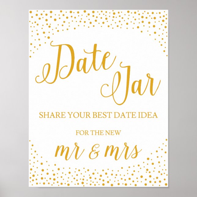 Wedding Sign – Date Jar Confetti Wedding Sign (Front)