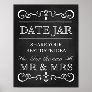 Wedding Sign – Date Jar Wedding Chalkboard Sign
