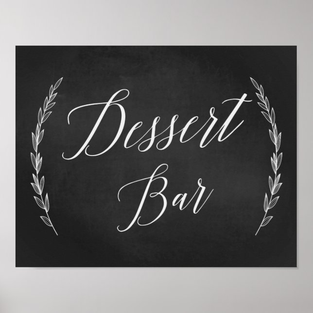 Wedding Sign – Dessert Bar Wedding Chalkboard Sign (Front)