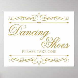Wedding Sign Elegant Gold Swirl Calligraphy