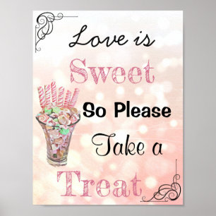 Wedding Sign for Candy Buffet, Coral Candies