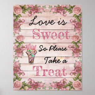 Wedding Sign for Candy Buffet, Coral Candies