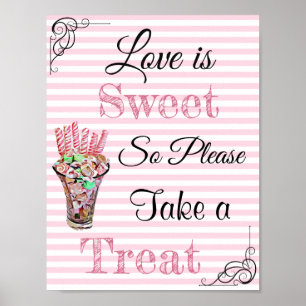Wedding Sign for Candy Buffet ,Pink Candies