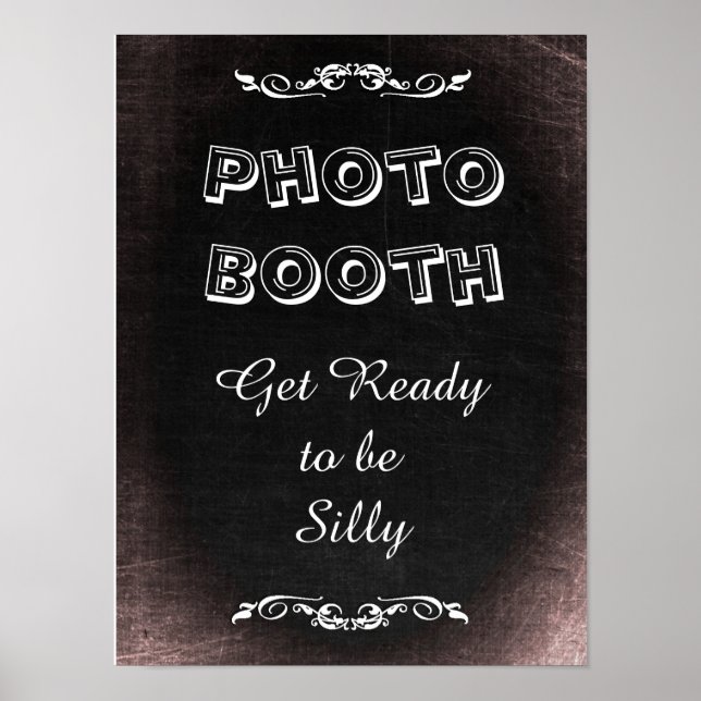 Wedding Sign for Photo Booth, chalkboard style (Front)