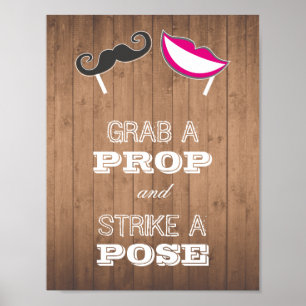 Wedding sign - Grab a prop and strike a pose