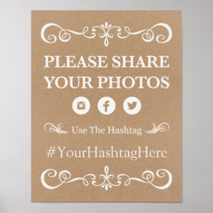 Wedding Sign – Hashtag Rustic Wedding Sign