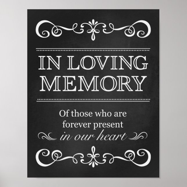 Wedding Sign – In Loving Memory Chalkboard Sign (Front)