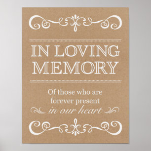 Wedding Sign –In Loving Memory Rustic Wedding Sign