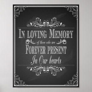 Wedding sign In Loving Memory vintage chalkboard