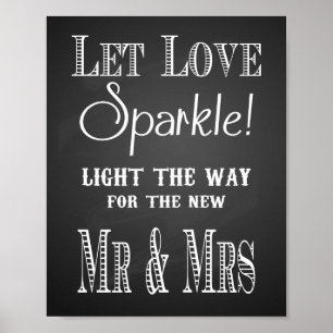 Wedding sign Let Love sparkle