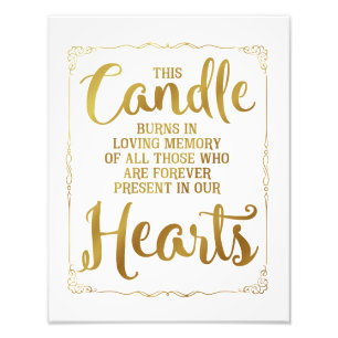 wedding sign, loving memory wedding, gold photo print