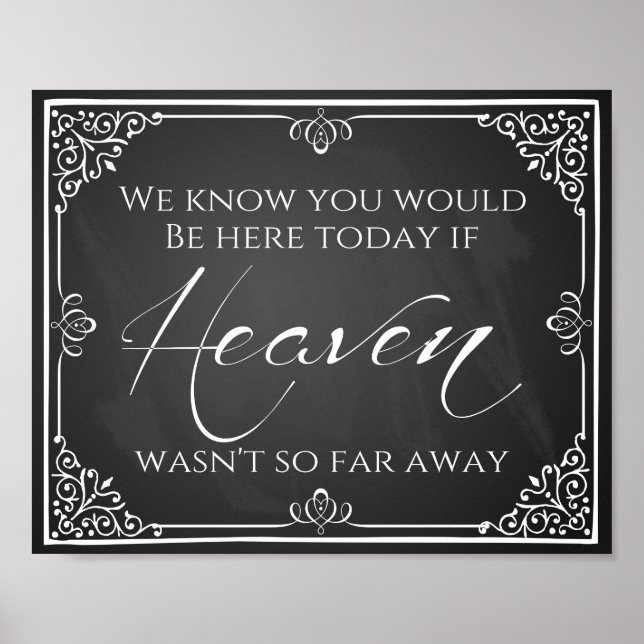 Wedding sign missing loved ones heaven (Front)