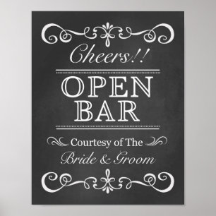 Wedding Sign – Open Bar Wedding Chalkboard Sign