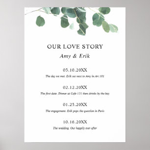 Wedding Sign Our Love Story Timeline Special Dates