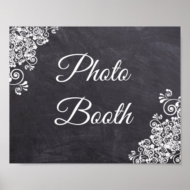 Wedding Sign Photo Booth Chalkboard Look (Front)
