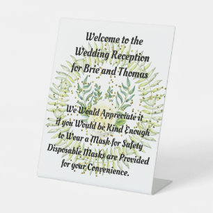 Wedding Sign Requesting Guests to Wear a Mask