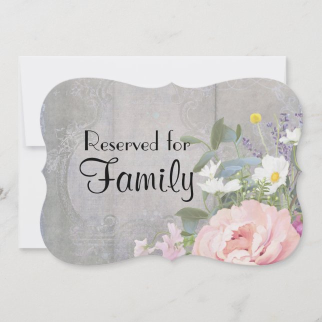 Wedding Sign Reserved Family Rustic Floral Elegant Invitation (Front)