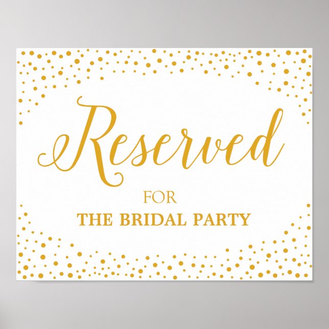 Wedding Sign –Reserved Table Confetti Wedding Sign (Front)
