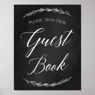 Wedding Sign – Sign Our Guestbook Chalkboard Sign