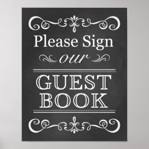 Wedding Sign – Sign Our Guestbook Chalkboard Sign