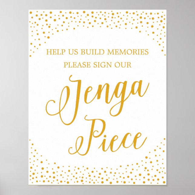 Wedding Sign – Sign Our Jenga Piece Confetti Sign (Front)