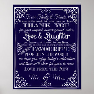 Wedding sign thank you from new Mr & Mrs