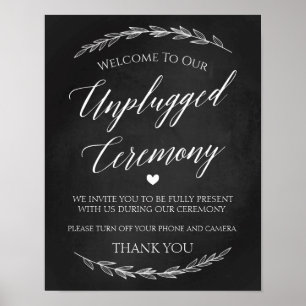 Wedding Sign – Unplugged Ceremony Chalkboard Sign