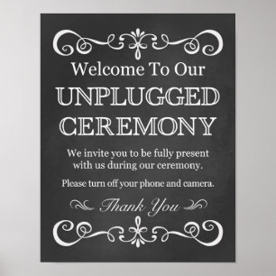 Wedding Sign – Unplugged Ceremony Chalkboard Sign