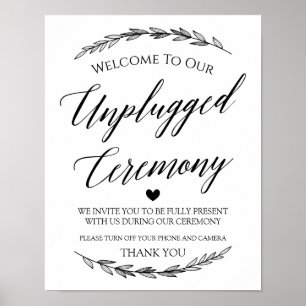 Wedding Sign - Unplugged Ceremony Laurel Sign