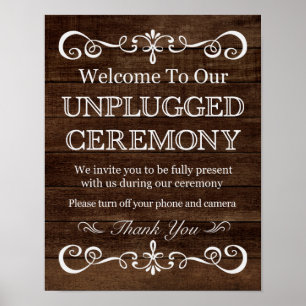 Wedding Sign – Unplugged Ceremony Rustic Wedding