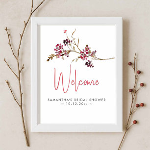 Wedding Sign Watercolor Rustic Berries