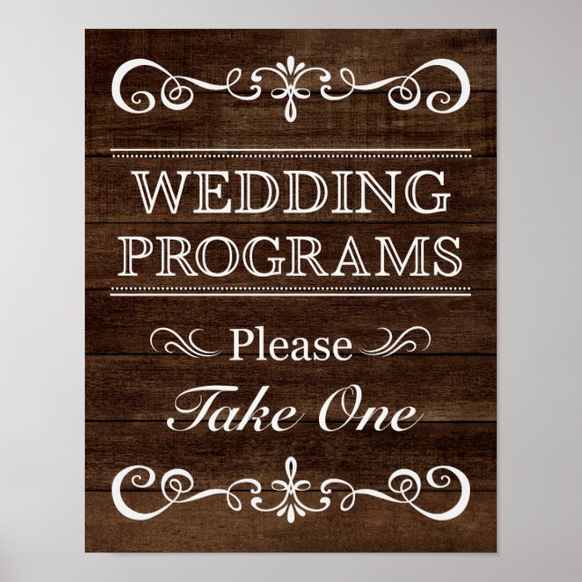 Wedding Sign – Wedding Program Rustic Wedding Sign (Front)