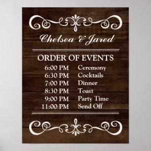 Wedding Sign – Wedding Schedule Rustic Wedding Sig