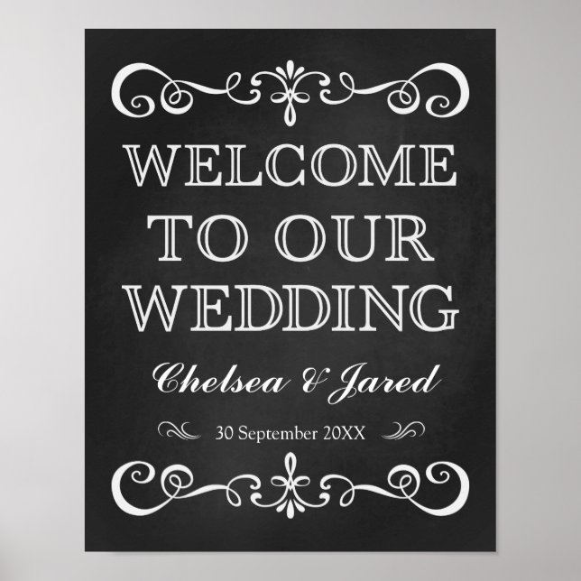 Wedding Sign – Wedding Welcome Chalkboard Sign (Front)