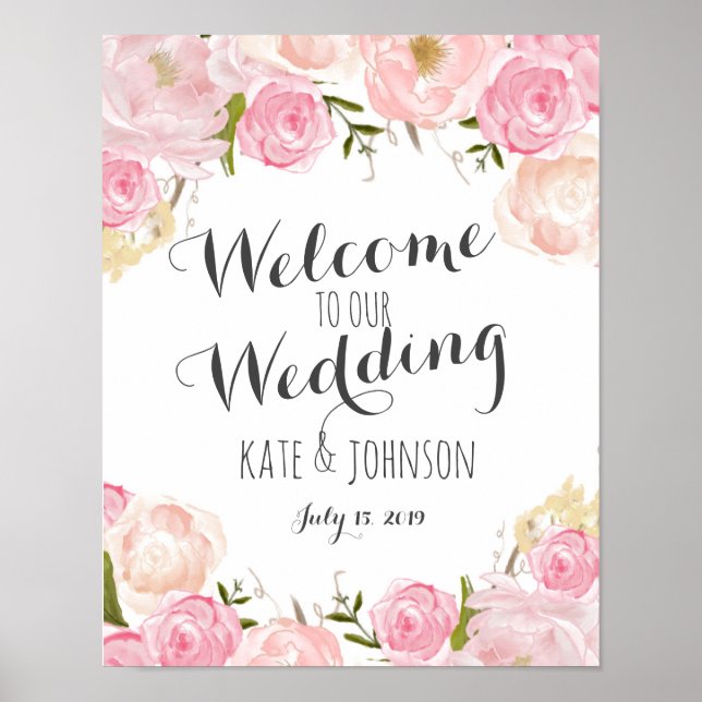 Wedding sign, welcome,  shower , poster, banner poster (Front)