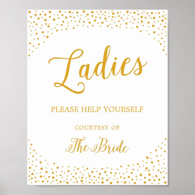 Wedding Sign – Women Bathroom Basket Confetti Sign (Front)