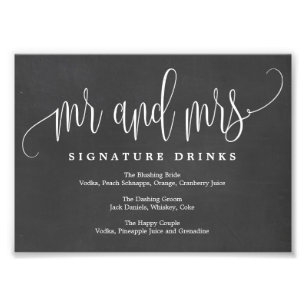 Wedding Signature Drinks Sign Choose Your Size