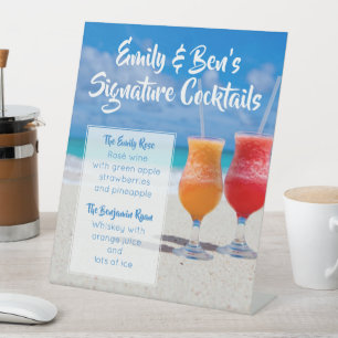 Wedding Signature Drinks Standing Custom Sign