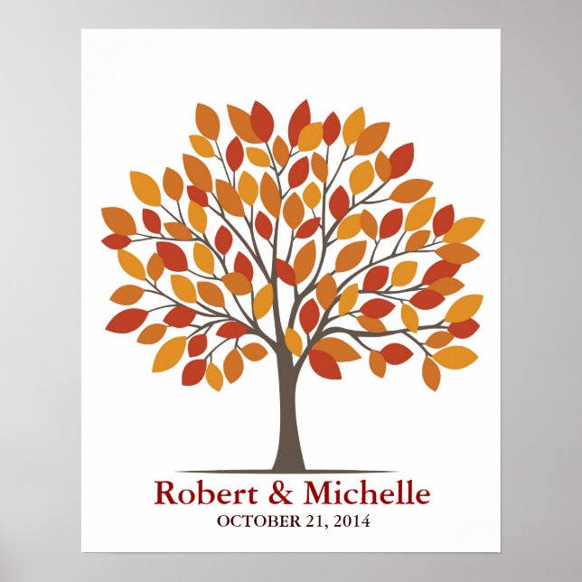 Wedding Signature Tree Poster – Natural Fall-MED (Front)
