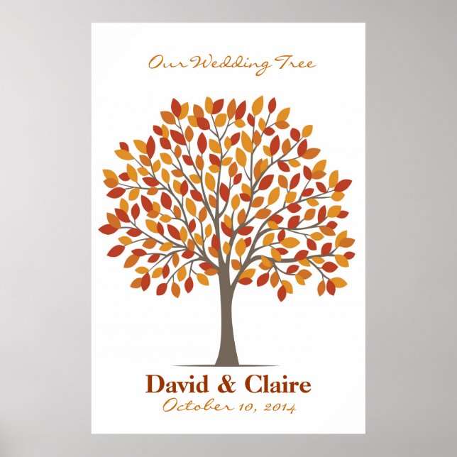 Wedding Signature Tree Poster – Natural Fall-XL (Front)