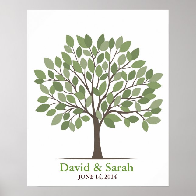 Wedding Signature Tree Poster – Natural Green–MED (Front)
