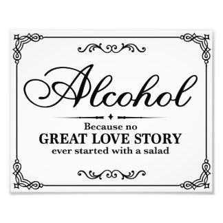 Wedding signs - Black & White - Alocohol -